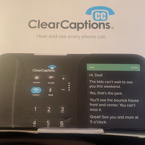 Clear Captions Blue Hearing Impaired Call Captioning Phone - Picture 5 of 5